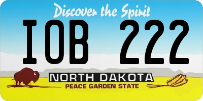 ND license plate IOB222