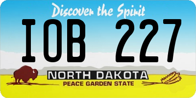 ND license plate IOB227