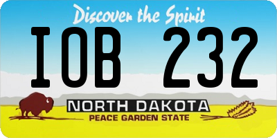 ND license plate IOB232