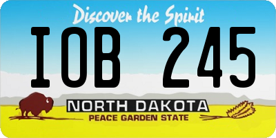 ND license plate IOB245