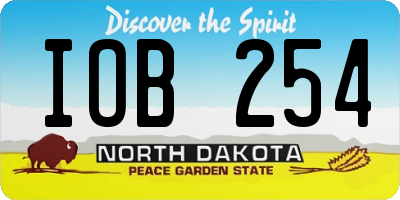 ND license plate IOB254