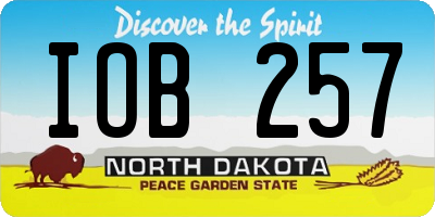 ND license plate IOB257