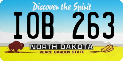 ND license plate IOB263