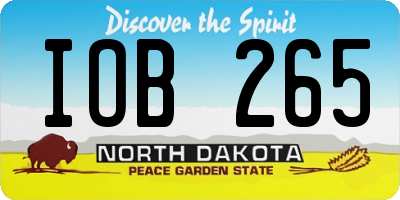 ND license plate IOB265