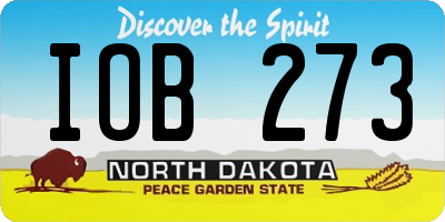 ND license plate IOB273