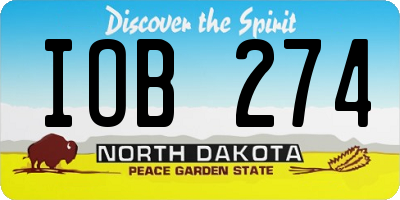 ND license plate IOB274