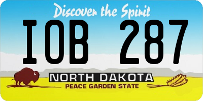 ND license plate IOB287