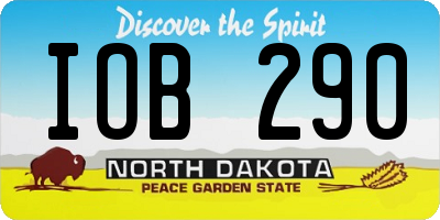 ND license plate IOB290
