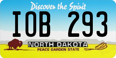 ND license plate IOB293