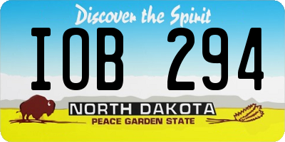 ND license plate IOB294