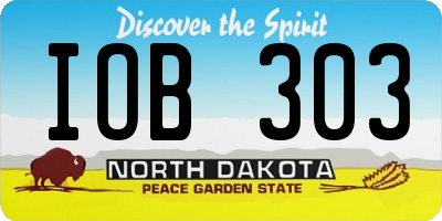 ND license plate IOB303