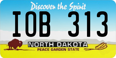 ND license plate IOB313