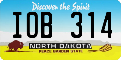 ND license plate IOB314