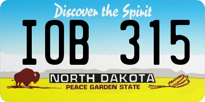 ND license plate IOB315