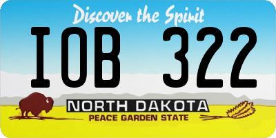 ND license plate IOB322