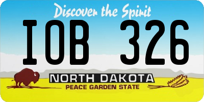 ND license plate IOB326