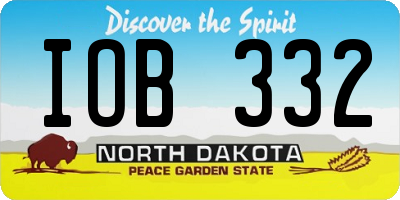 ND license plate IOB332