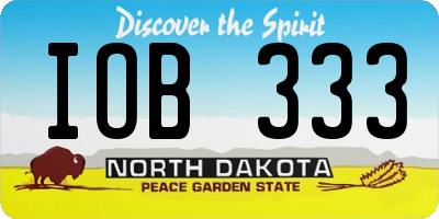 ND license plate IOB333