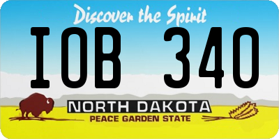 ND license plate IOB340
