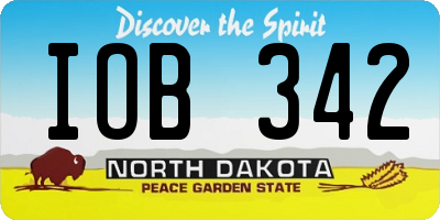 ND license plate IOB342