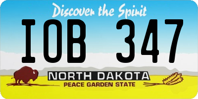 ND license plate IOB347