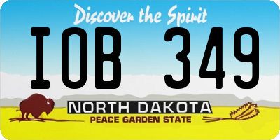ND license plate IOB349