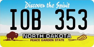 ND license plate IOB353