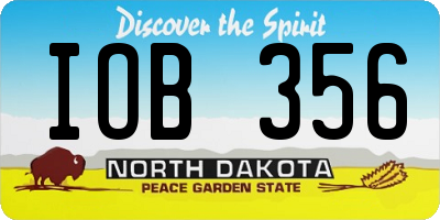 ND license plate IOB356
