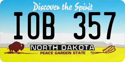 ND license plate IOB357