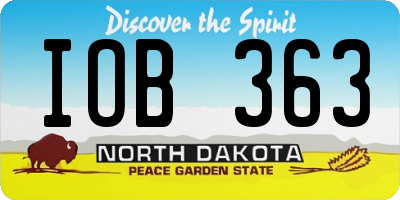 ND license plate IOB363