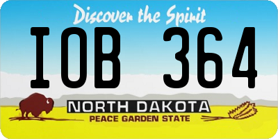 ND license plate IOB364