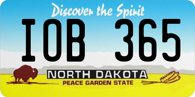ND license plate IOB365
