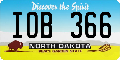 ND license plate IOB366
