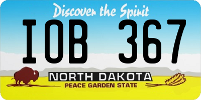 ND license plate IOB367