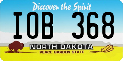 ND license plate IOB368