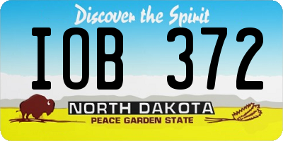 ND license plate IOB372