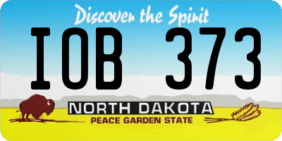 ND license plate IOB373