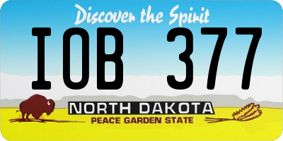ND license plate IOB377