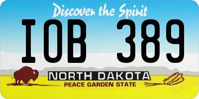 ND license plate IOB389