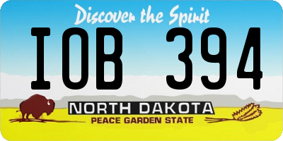 ND license plate IOB394