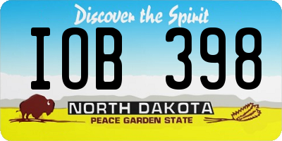 ND license plate IOB398