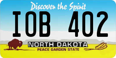 ND license plate IOB402
