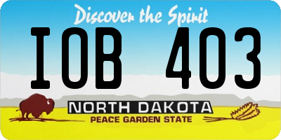 ND license plate IOB403