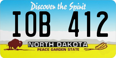ND license plate IOB412