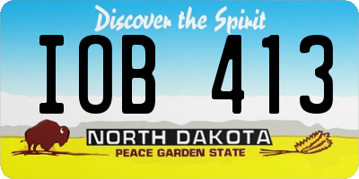 ND license plate IOB413