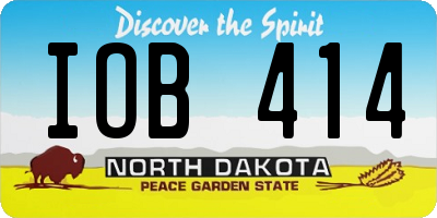 ND license plate IOB414