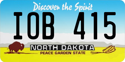 ND license plate IOB415