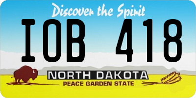 ND license plate IOB418