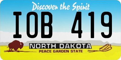 ND license plate IOB419