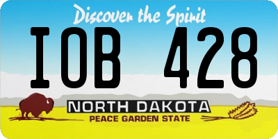 ND license plate IOB428